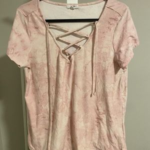 Ardene pink tie die T-shirt ~Medium